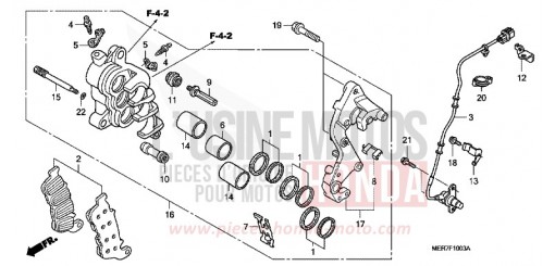 FRONT BRAKE CALIPER (R.) (CBF600SA8/NA8) CBF600NA8 de 2008